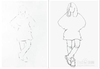 人物速写站姿的画法训练