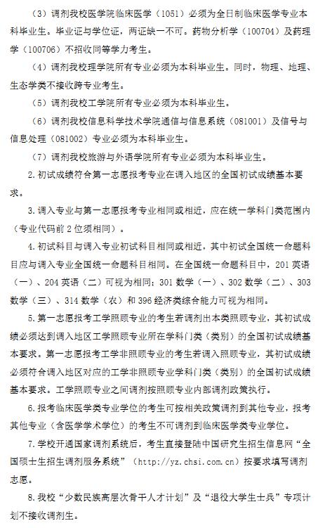 西藏大学2022年硕士研究生招生调剂公告