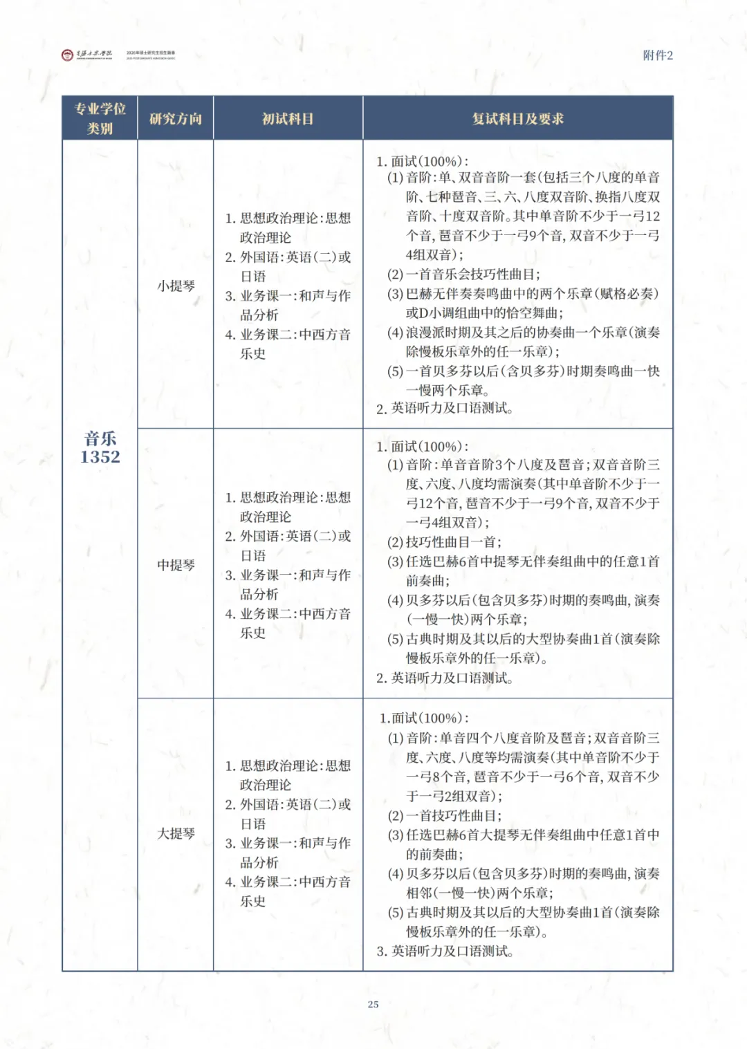 星海音乐学院2026年硕士研究生招生简章