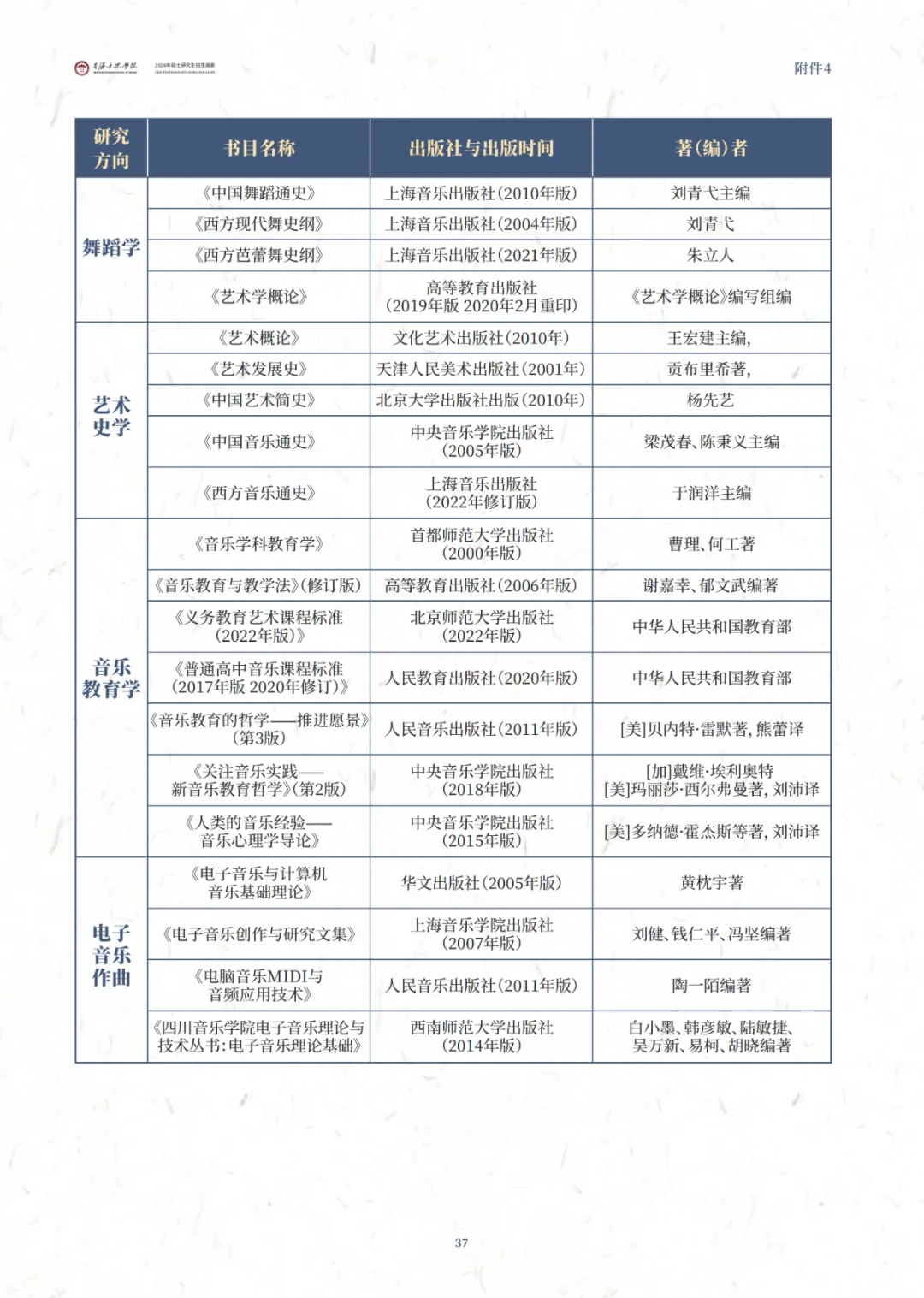 星海音乐学院2026年硕士研究生招生简章